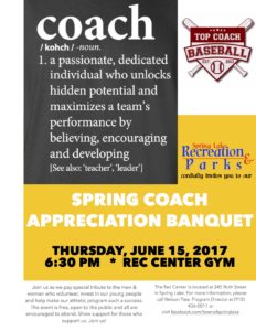 Spring Coach Appreciation Banquet | Town of Spring Lake : Town of ...